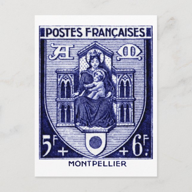 Postal Escudo de armas, Montpellier Francia (Anverso)
