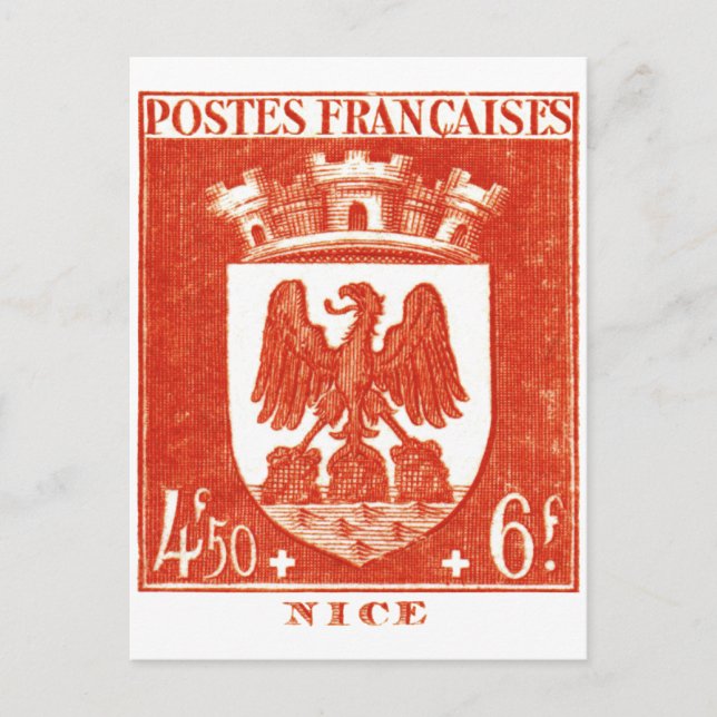 Postal Escudo de armas, Niza Francia (Anverso)