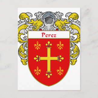 Postal Escudo de armas Pérez (Mantled)