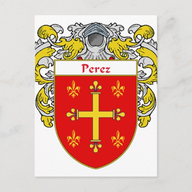 Postal Escudo de armas Pérez (Mantled) (Anverso)