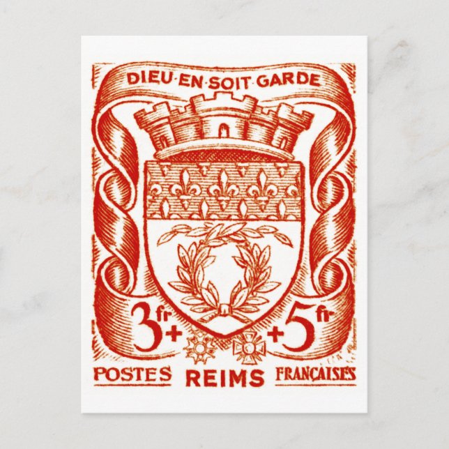 Postal Escudo de armas, Reims Francia (Anverso)