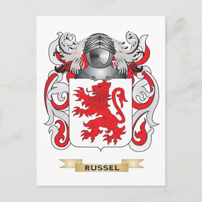Postal Escudo de armas Russell (escudo familiar) (Anverso)