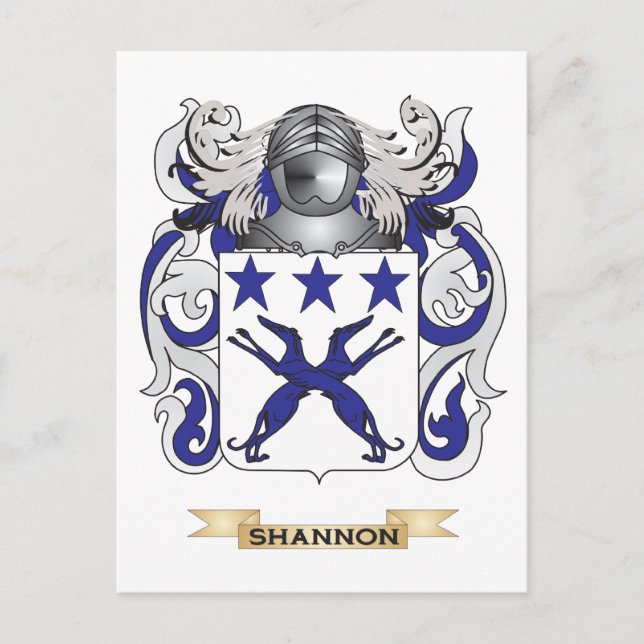 Postal Escudo de armas Shannon (escudo familiar) (Anverso)