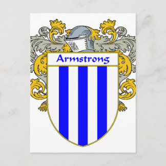 Postal Escudo de armas y escudo familiar Armstrong (Mantl