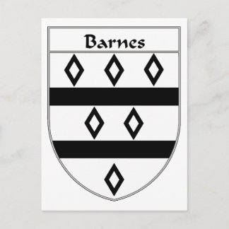 Postal Escudo de armas y escudo familiar de Barnes