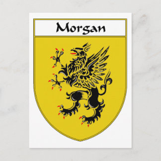 Postal Escudo de armas y escudo familiar de Morgan