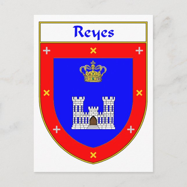 Postal Escudo de armas y reposo familiar Reyes (Anverso)