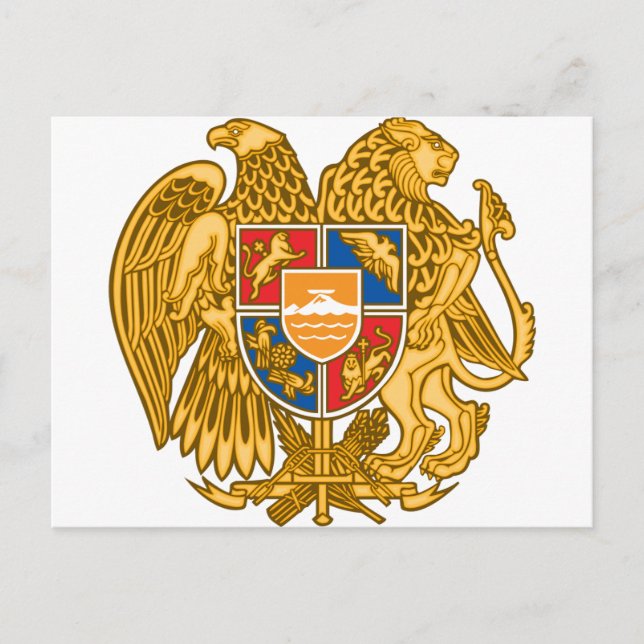Postal Escudo de Armenia - Emblema armenio (Anverso)