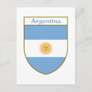 Postal Escudo de bandera de Argentina