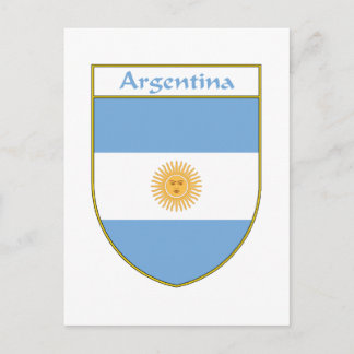Postal Escudo de bandera de Argentina