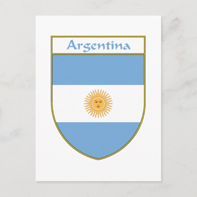 Postal Escudo de bandera de Argentina (Anverso)