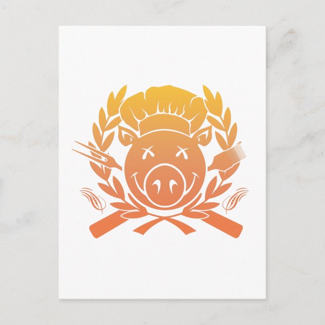 Postal Escudo de barbacoa - desvanecimiento de la puesta  (Anverso)