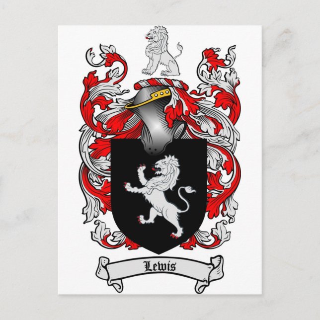 Postal Escudo de familia Lewis - Escudo de armas Lewis (Anverso)