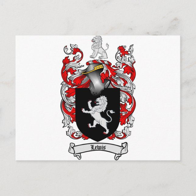 Postal Escudo de familia Lewis - Escudo de armas Lewis (Anverso)
