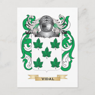 Postal Escudo de familia Vidal (escudo de armas)