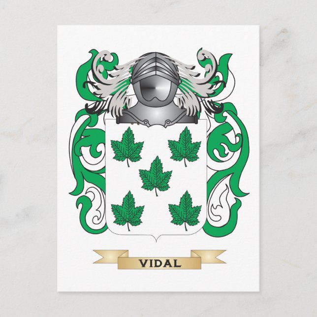 Postal Escudo de familia Vidal (escudo de armas) (Anverso)