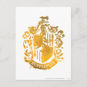 Postal Escudo de Hufflepuff - Salpicado