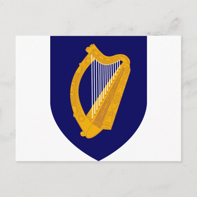 Postal Escudo de Irlanda - Emblema irlandés (Anverso)