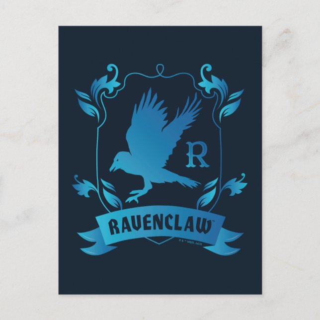 Postal Escudo de la Casa RAVENCLAW™ ornamentado (Anverso)