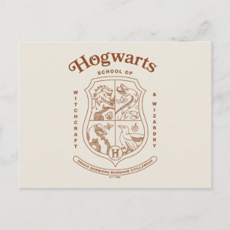 Postal Escudo de la Escuela de Magia y Hechicería HOGWART