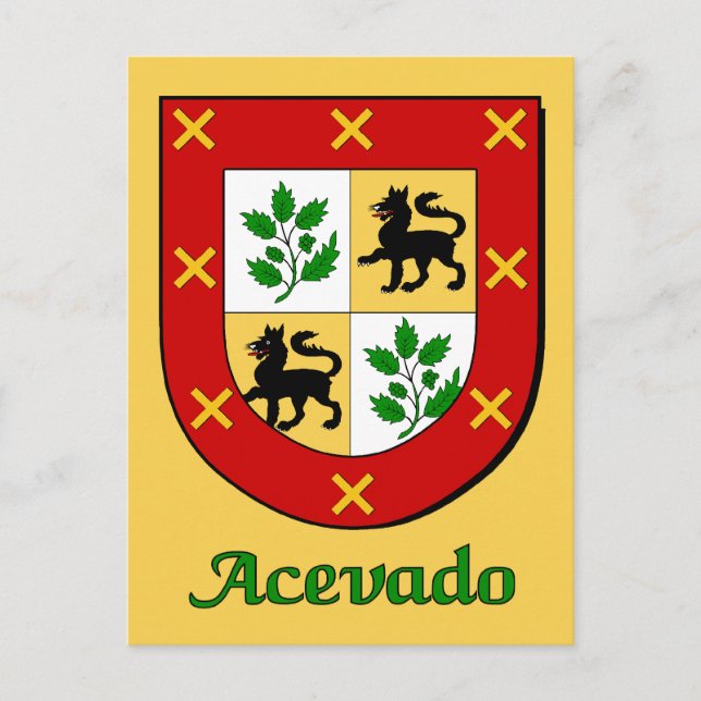 Postal Escudo de la familia Acevado (Anverso)