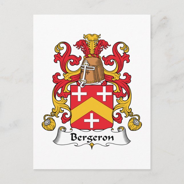Postal Escudo de la familia de Bergeron (Anverso)