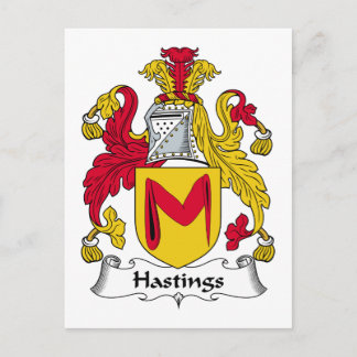 Postal Escudo de la familia de Hastings