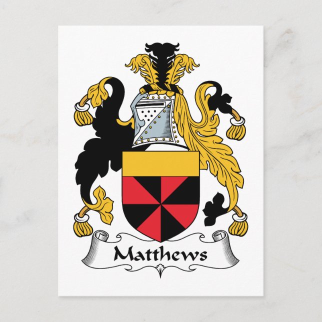 Postal Escudo de la familia de Matthews (Anverso)