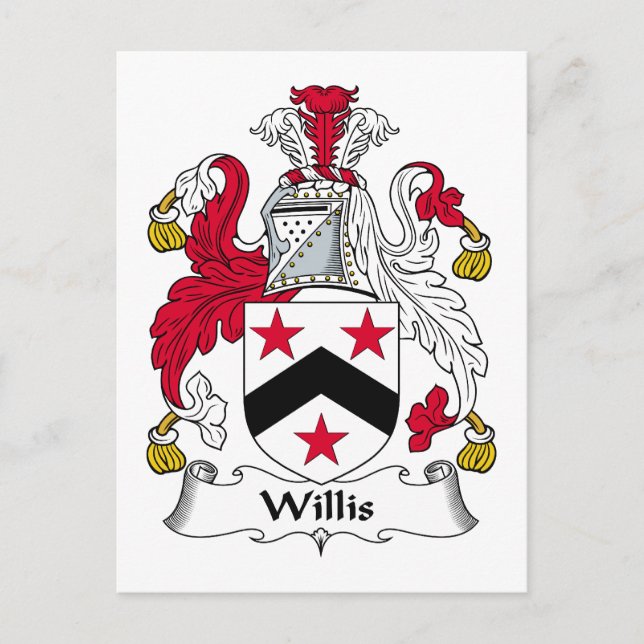 Postal Escudo de la familia de Willis (Anverso)