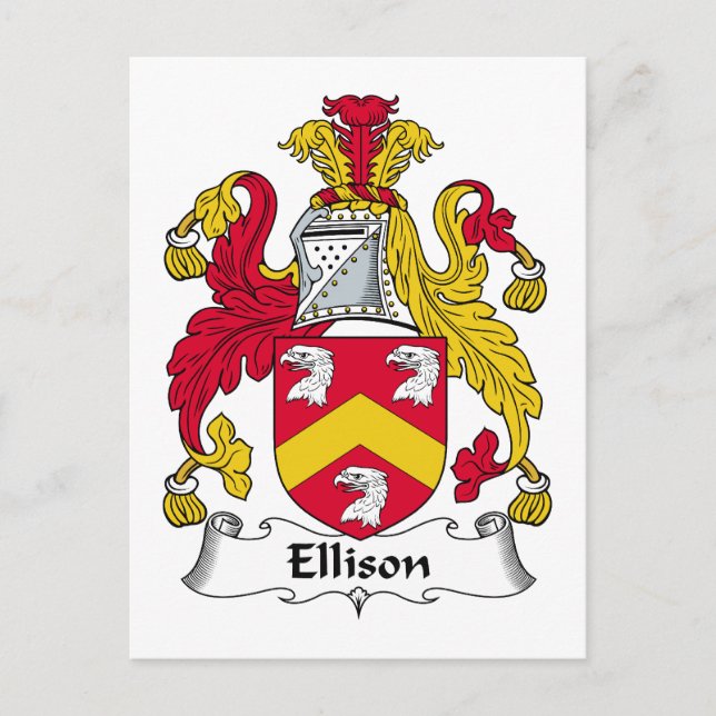 Postal Escudo de la familia Ellison (Anverso)