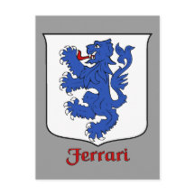 Postal Escudo de la familia Ferrari