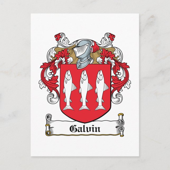 Postal Escudo de la familia Galvin (Anverso)