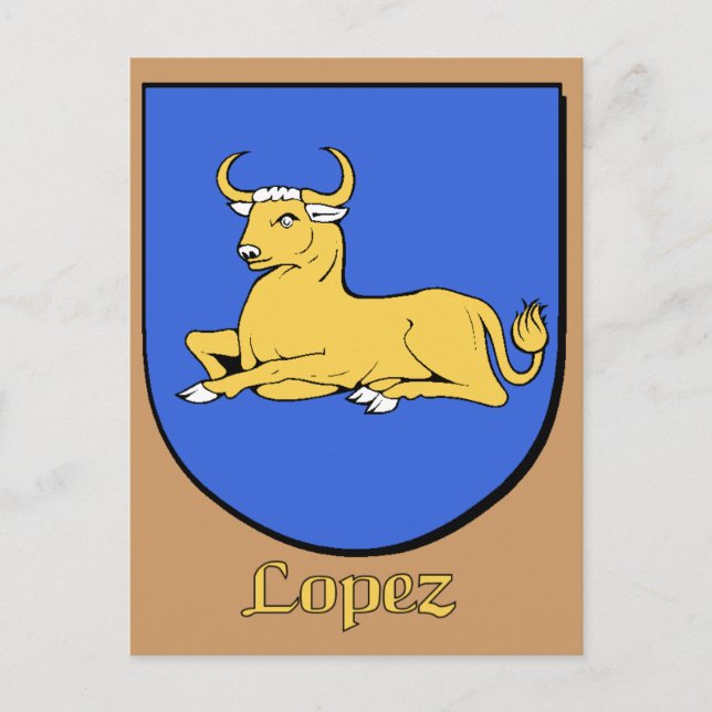 Postal Escudo de la familia Lopez (Anverso)