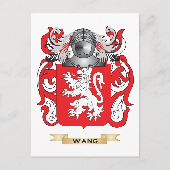 Postal Escudo de la familia Wang (escudo de armas) (Anverso)