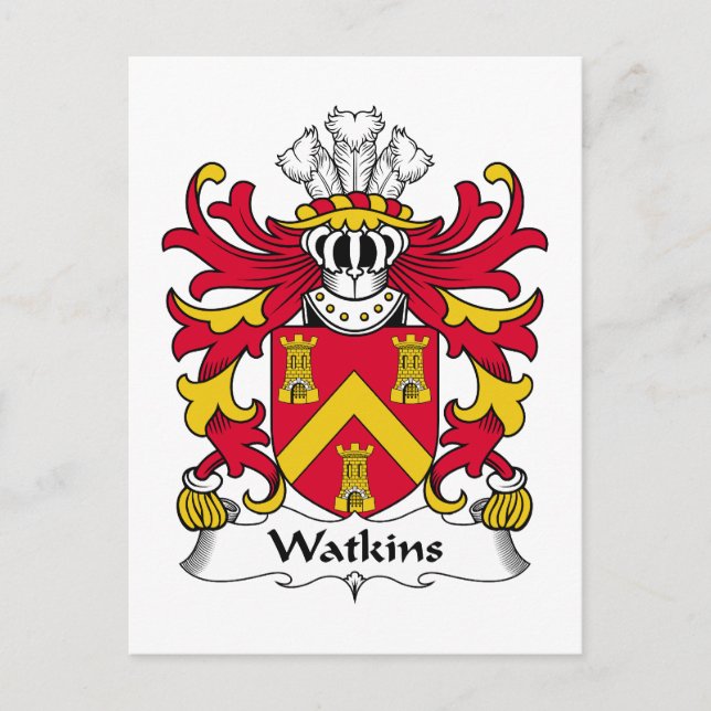 Postal Escudo de la familia Watkins (Anverso)