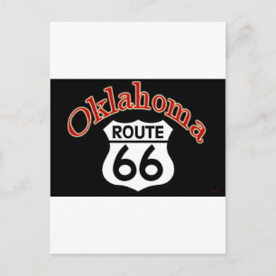 Postal Escudo de la ruta 66 de Oklahoma