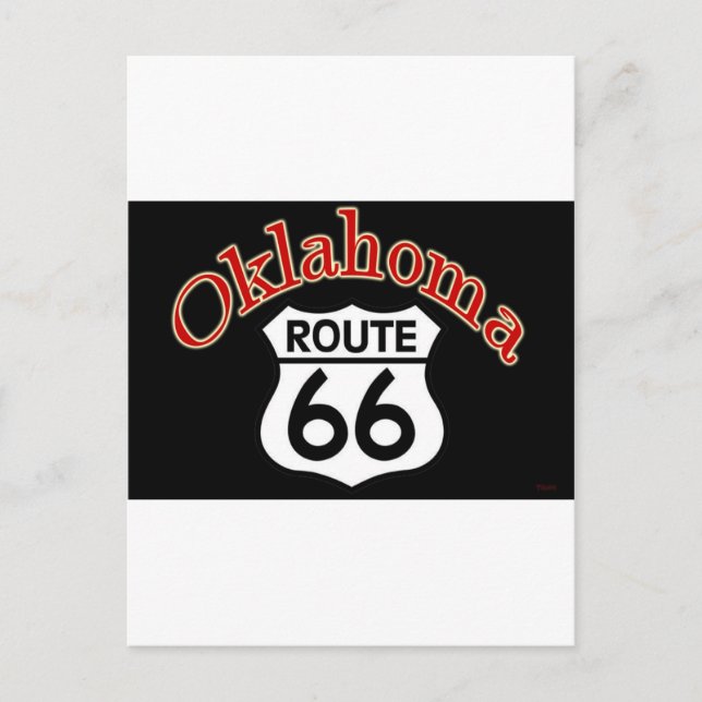 Postal Escudo de la ruta 66 de Oklahoma (Anverso)