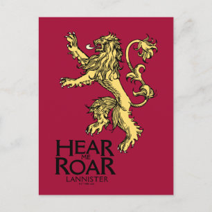 Postal Escudo de los Lannister - Escúchame Rugir