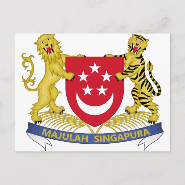 Postal Escudo de Singapur 新 加 坡 国 Emblema 徽 (Anverso)