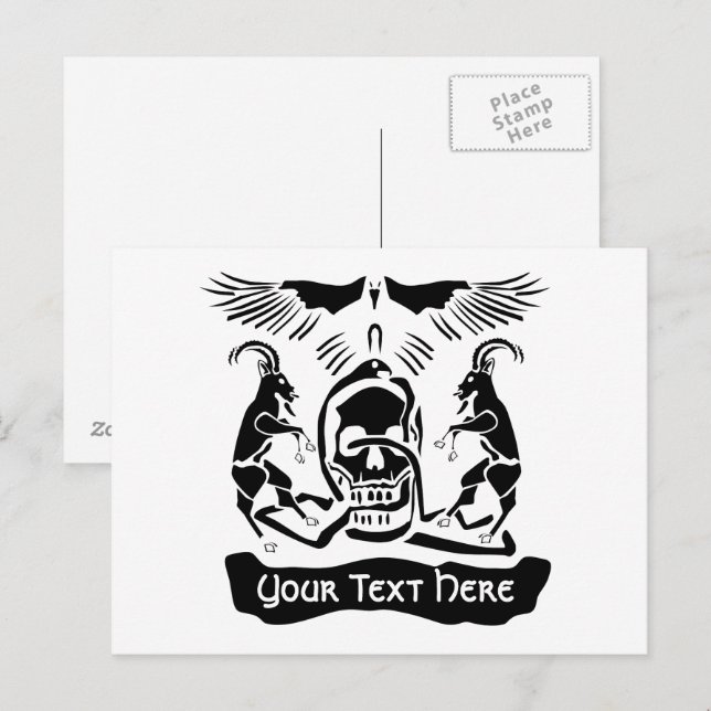 Postal Escudo de trinidad de cabra negra corrupta (Anverso / Reverso)