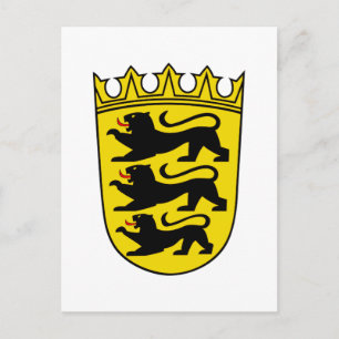 Postal Escudo del estado alemán de Baden-Wurttemberg