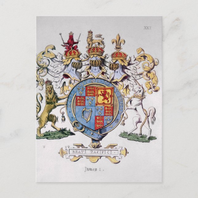 Postal Escudo del Rey James I de Inglaterra (Anverso)