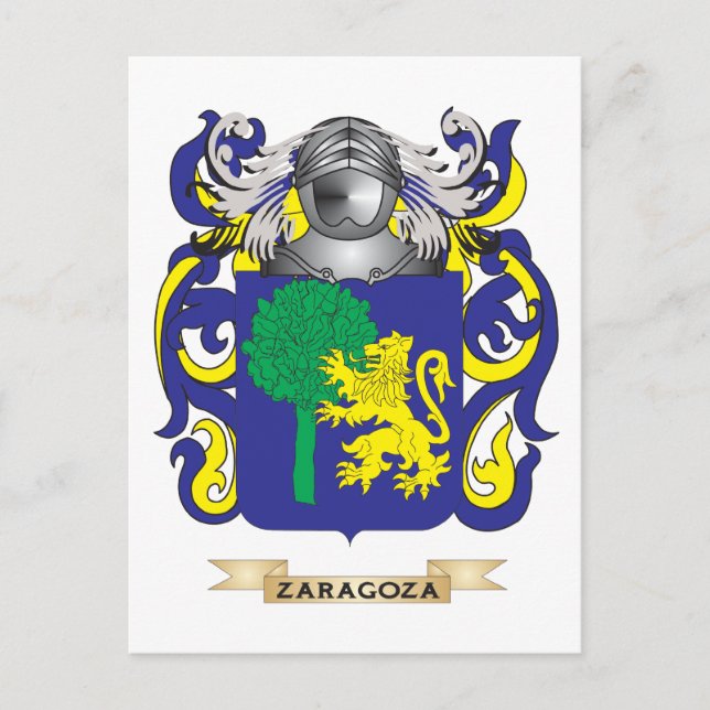 Postal Escudo familiar de Zaragoza (Escudo de armas) (Anverso)
