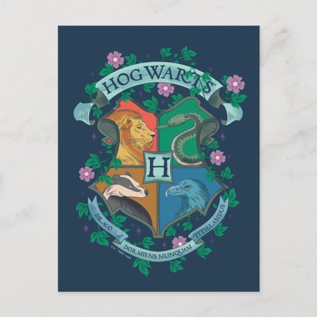 Postal ESCUDO floral HOGWARTS™ (Anverso)