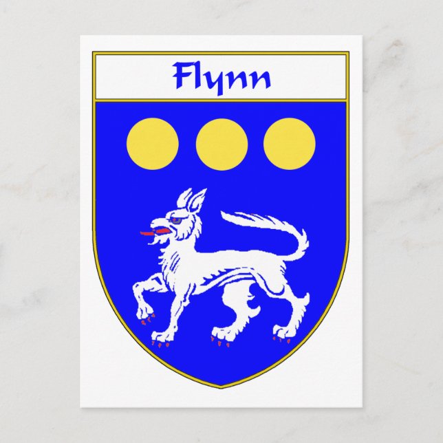 Postal Escudo Flynn de armas/reposo familiar (Anverso)