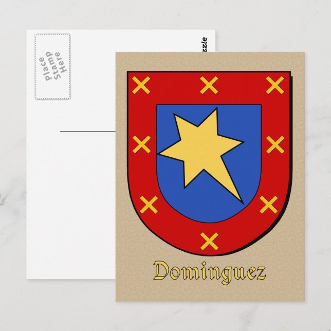 Postal Escudo Heráldico Ancestral Dominguez (Anverso / Reverso)