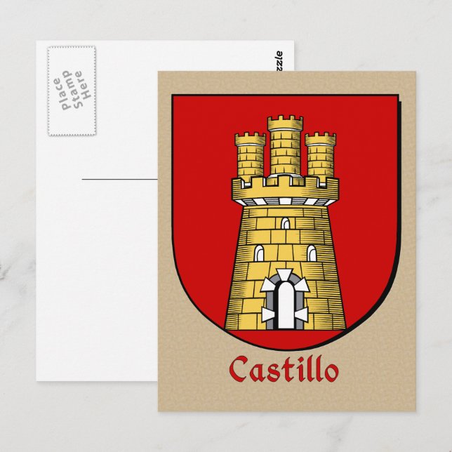 Postal Escudo Heráldico Castillo Ancestral (Anverso / Reverso)