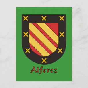 Postal Escudo heráldico de la familia Alferez