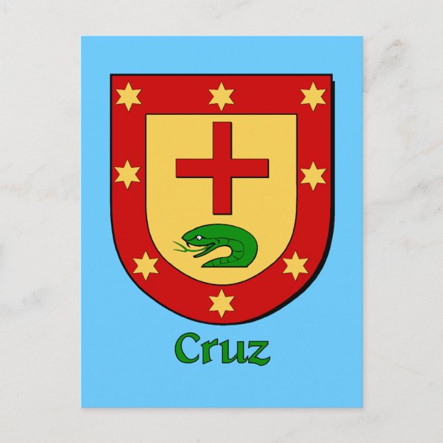 Postal Escudo heráldico de la familia Cruz (Anverso)