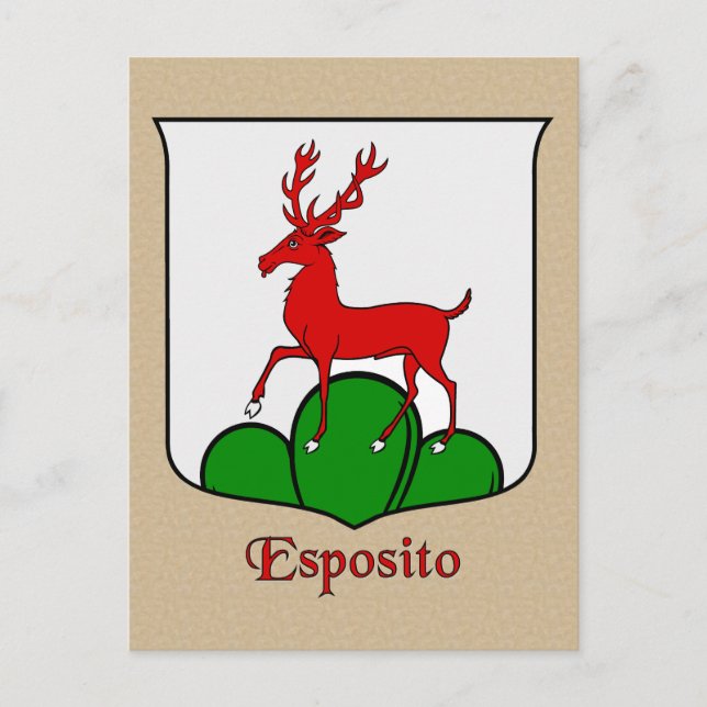 Postal Escudo heráldico de la familia Esposito (Anverso)